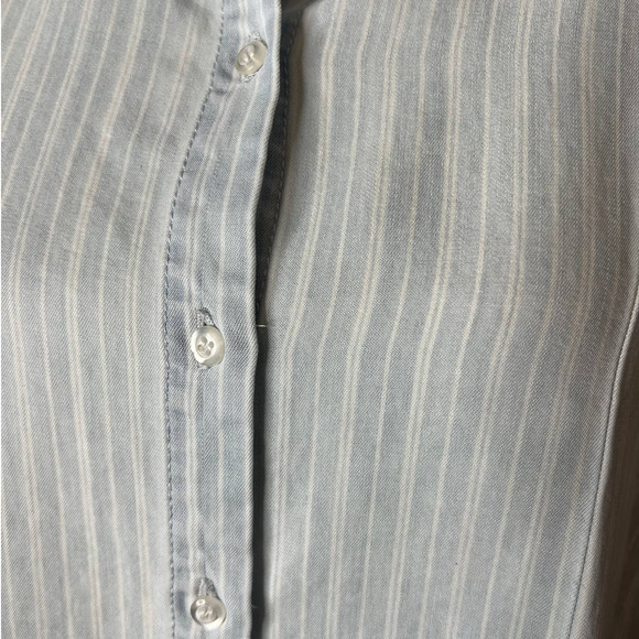 Velvet Heart Dress in Pale Blue w/White Stripes Button-up Sleeveless Size Medium - Picture 2 of 5